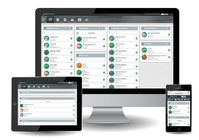 Unsere Software für Tierärzte ist optimiert für die Nutzung auf mobilen Geräten.